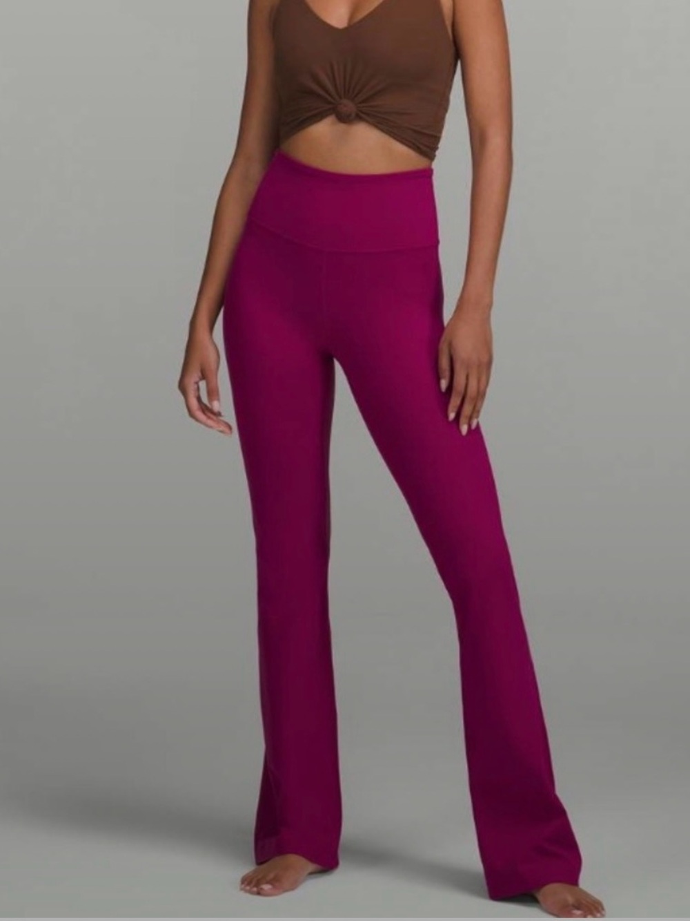 EUC lululemon athletica Magenta Flare High-Rise Leggings 32” in seam